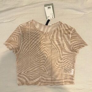 H&M sheer brown crop top